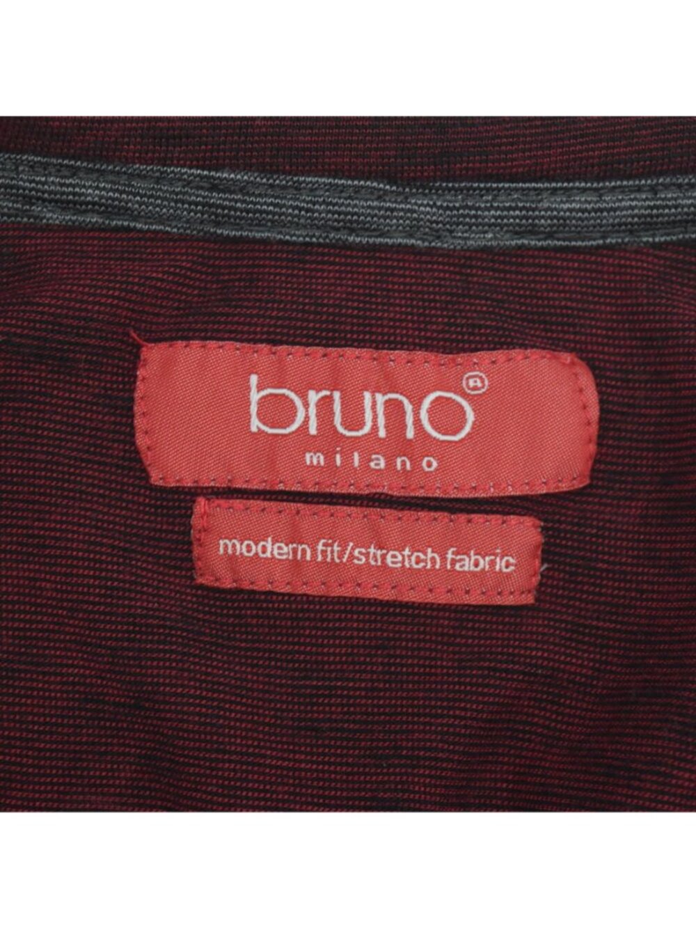 Bruno Milano Mens XL Shirt Modern Fit Maroon Long Sleeve Zipper Pocket Cotton - Picture 3 of 10